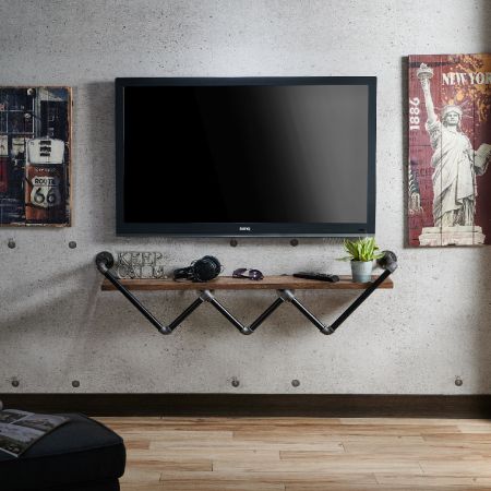 Industrial Style Pipe 120cm Long shelf Similar To TV Cabinet - Industrial Style Water Pipe 120cm Long shelf Similar To TV Cabinet